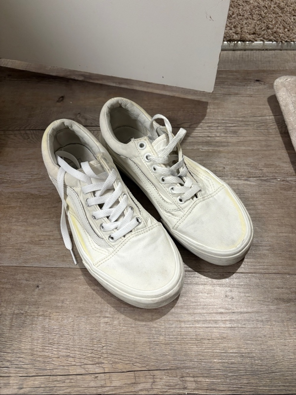 All white old skool vans w 7.5 / 38 eu monochrome - Picture 2 of 6